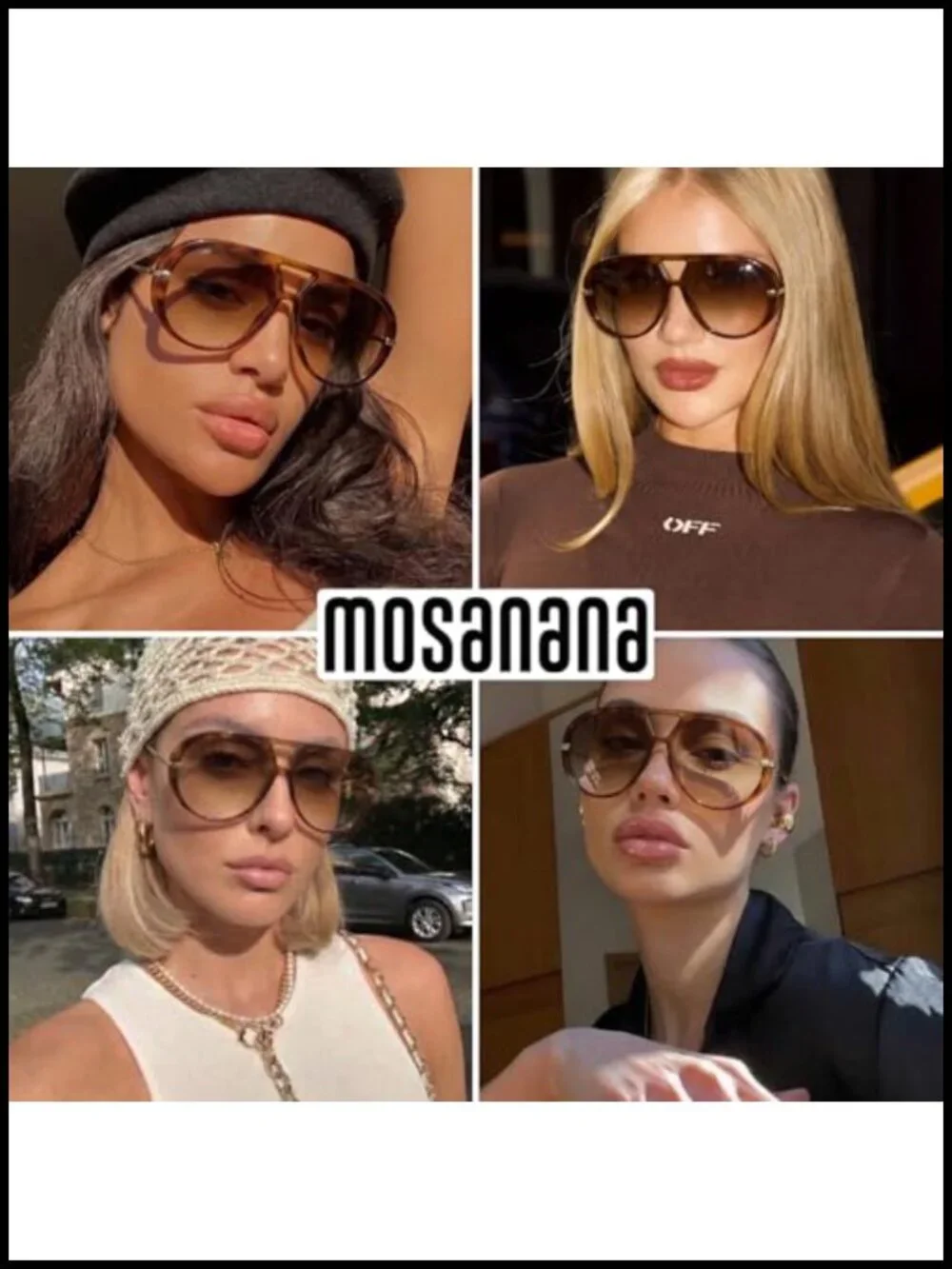 Oversized Retro Aviator Sunglasses with UV400 Protection
